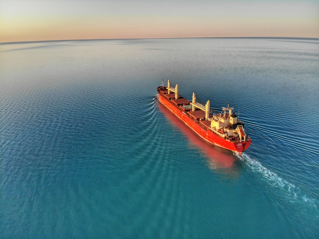 Cargo vessel at sea carrying supplies
